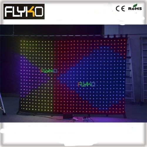Free shipping aliexpress holiday light full color LED display curtain led video curtain