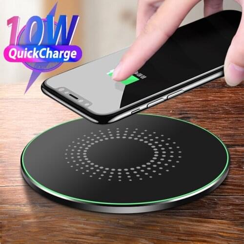 10W Qi Wireless Charger For iPhone SE 2020 11 Pro XS Max XR X 8 Samsung S20 S10 Xiaomi mi 9 Fast Wireless Charging Induction Pad