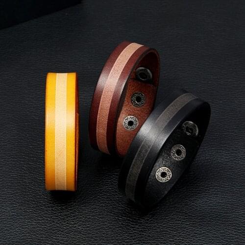 Genuine Leather Bracelet Punk Men Wrap Bracelet Simple Fashion Accessories Gift Men Women Cuff Bangle Jewelry