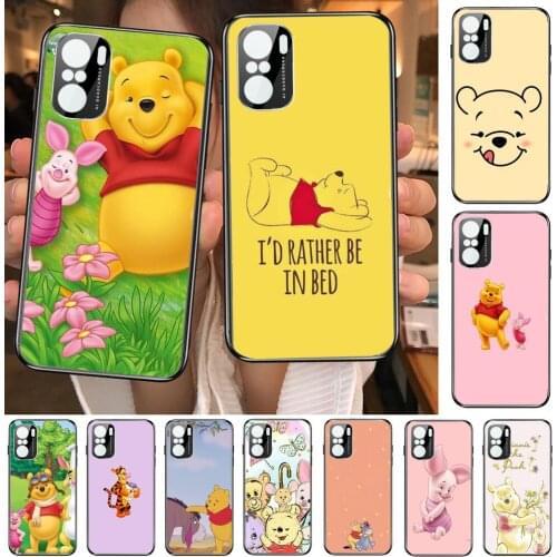 Disney Better Winnie Bear Phone Case For xiaomi redmi POCO F1 F2 F3 X3 Pro M3 9C 10T Lite NFC Black Cover Silicone Back Prett mi