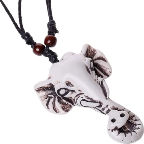DoreenBeads Fashion Pendant Necklace Silver Color Elephant Head Pendant Black Wax Rope Chain Necklace Vintage Jewelry,1 PC