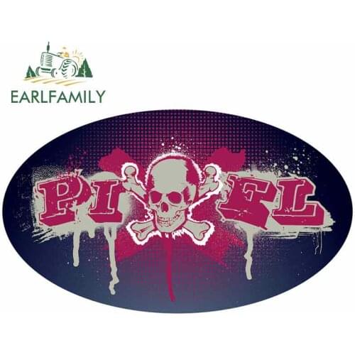 EARLFAMILY 13cm x 7.6cm For Pixel Text Art Funny Car Stickers Waterproof Fashion Occlusion Scratch Car Bumper Window Stickers