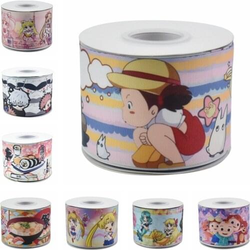 HSDCraft Free shipping 50 Yards/Roll HT Printed Grosgrain ribbon for diy Hair Accessories