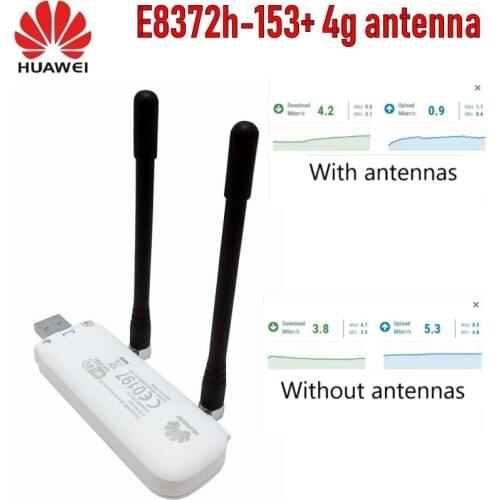 Huawei E8372 E8372H-153 4G wifi stick with 2pcs antenna