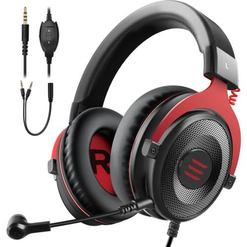 EKSA Gaming Headphones Wired Gamer Headset 3.5mm Over Ear Headphones With Noise Cancelling Mic For PC/Xbox/PS4 One Controller