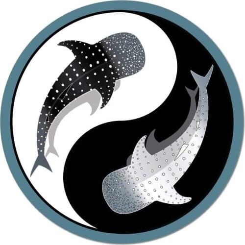 Whale Shark Yin YAN Hippie Symbol Peace Earth Animal Ocean Car Sticker Decal Stickers for Cars, Motos, Laptops, Industry