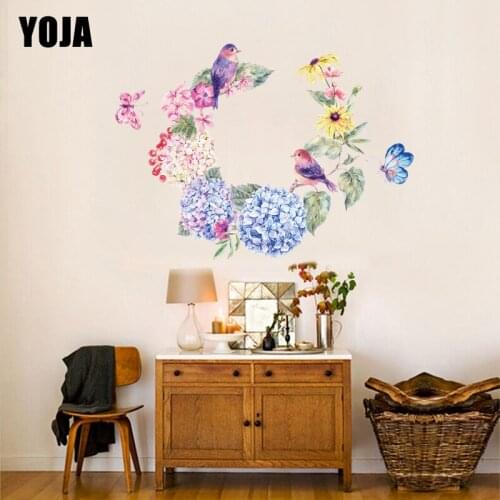 YOJA 55.5×54.3CM Classical Bird Garland Art Home Decoration Personality Bedroom Wall Stickers Decals 8WS0055