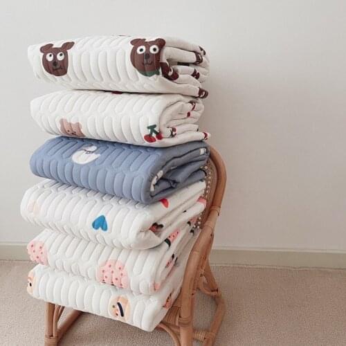 Korean Cartoon Childrens Ice Silk Latex Mattress Kindergarten Kids Soft Baby Crib Game Blanket Summer Sleeping Mat Colchoneta