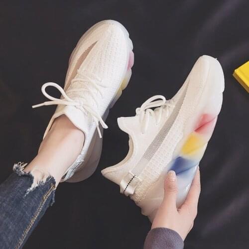 Korean Women Casual Coconut Shoes Colorful Jelly Bottom Fashion Lightweight Running Shoes Flat Tennis Sneakers Zapatos De Mujer