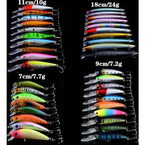 LINGYUE 38pcs/lot Fishing Lures Mixed 4 Different Style Minnow Hard Baits Artificial Make Lifelike Crankbait Fish bait Y-T132