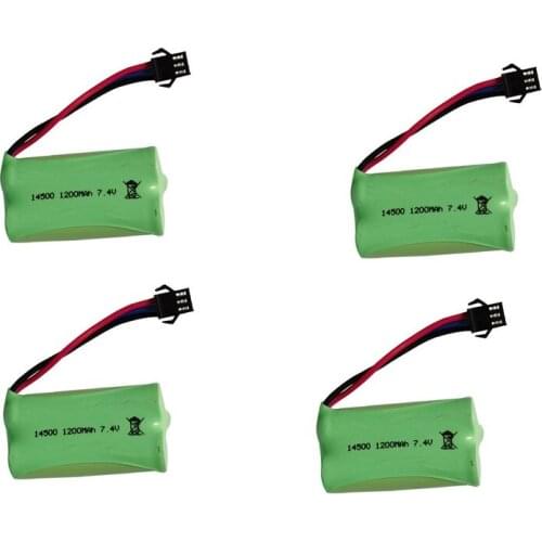 7.4V Li-ion Battery for Electric Toys Water Bullet Gun Spare Parts 2S 7.4 V 600mah 14500 Battery for RC toys Cars Tanks Robots