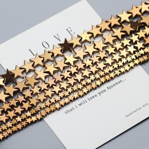 Copper Hematite Stars beads Plating Natural Stone Star shape Spacer Loose beads for Jewelry Bracelet Making DIY 4mm 6mm 8mm 10mm