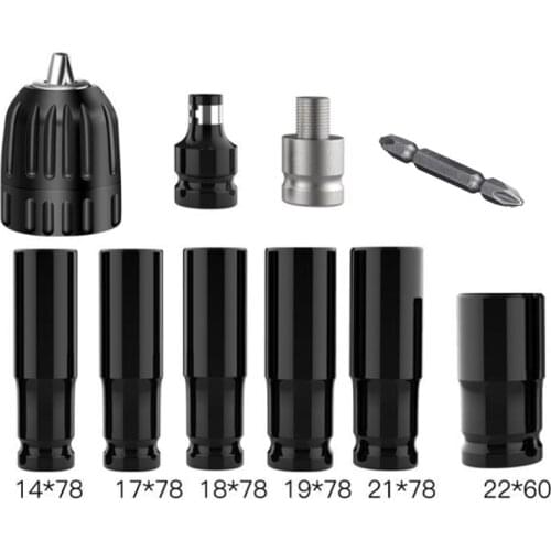 10pcs Electric Impact Wrench Hex Socket Head Set Kit Drill Chuck Drive Adapter SET for Electric Drill Wrench Screwdrivers