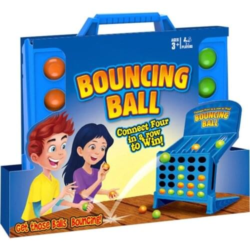 Connect 4 Shot Board Game Desktop Games Children Portable Four Continuous Bouncing Ball Two Player Puzzle Game Children Gift