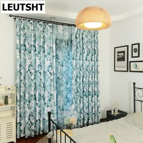 2021 New American Curtains for Living Room Bedroom Country Summer Chrysanthemum Pastoral Small Fresh Curtains Custom