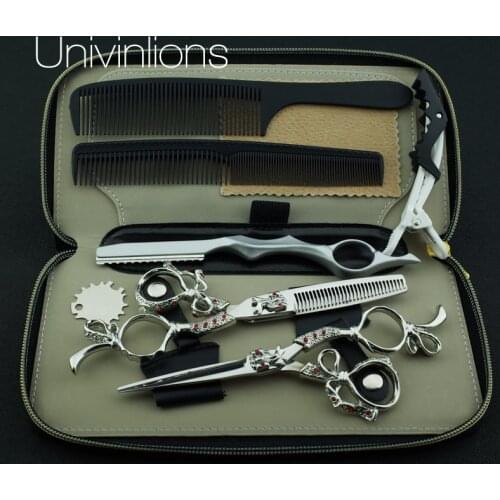 Univinlions 6" salon de coiffure razor hairdressing scissors hairdresser japan professional hair scissors barber thinning shears