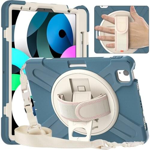 Full Body Protective Silicone Case for iPad Pro 11 2021 2020 2018 Kids Cover with Pencil Slot and Strap for iPad Air 4 10.9 Case