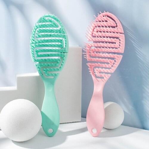 Portable Hollow Comb Multifunctional Massage Hairbrush Practical Salon Hairdressing Tool for Women Men JS22