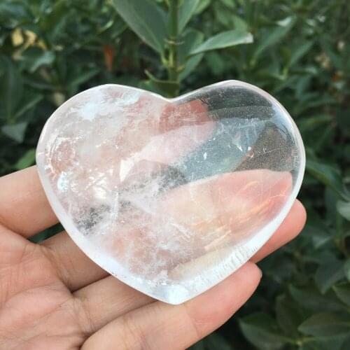 Natural white quartz crystal heart for home decoration healing crystals wedding decoration christmas decor