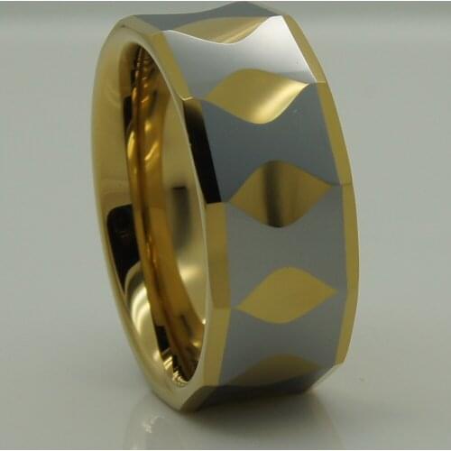Ring size us13.5 / width 9mm 2tone gold plating hi-tech scratch proof wedding tungsten ring
