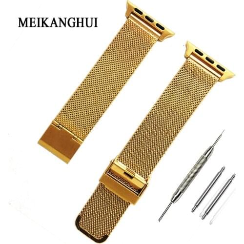 For Apple Watch Band 42mm 38mm, Stainless Steel iWatch Band Replacement Strap for Apple Watch Series 1 2 3