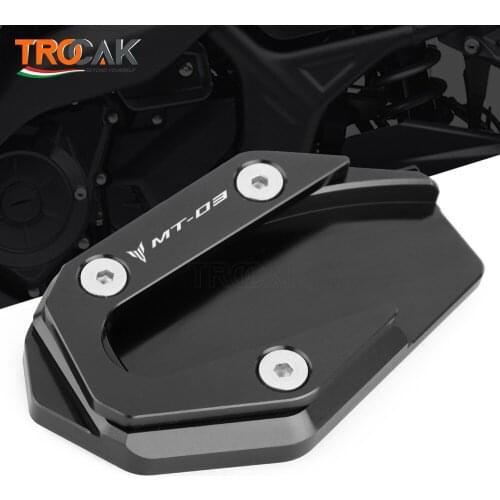 With LOGO Motorcycle Kickstand Side Stands Enlarger For Yamaha MT03 MT 03 YZF-R3 R3 2016 2017 2018 2019 Stand Extension Plate