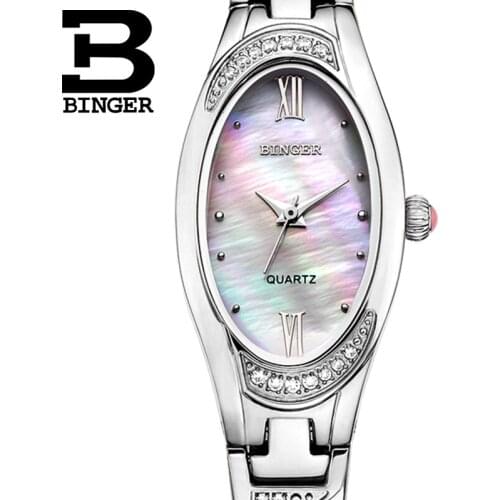 Switzerland Binger relogio feminino Womens watches luxury quartz sapphire full stainless steel Wristwatches Women B-3022L