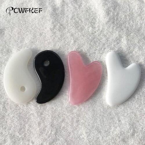 Natural Jade Gua Sha Scraper Board Massage Rose Quartz Jade Guasha Stone For Face Neck Skin Lifting Wrinkle Remover Beauty Care