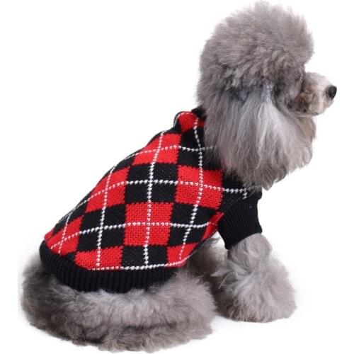 Pet Clothes Sweater Bone Stripes Turtleneck Dog Clothes Sweater Christmas Snowflake Dog Sweater Autumn And Winter