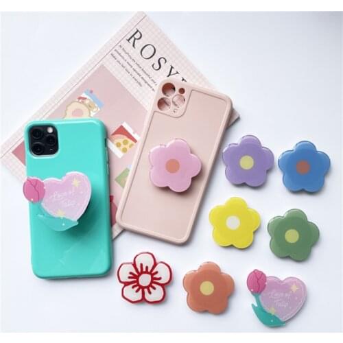 Dropping Glue Fold Finger Grip Ring Mobile Phone Holder For Iphones 12 11 Pro Max Samsung Xiaomi Cute Ins Style Stand Bracket