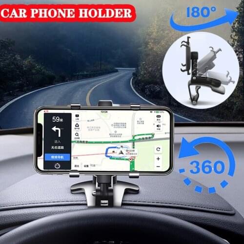 Universal Dashboard Car Phone Holder Easy Clip Mount Stand GPS Display Bracket Car Holder Support For iPhone 12 X Samsung XiaoMi