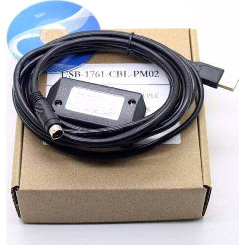USB-1761-CBL-PM02 USB PLC Programming Cable For A B Micrologix 1000/1200/1500 10FT Round 8 pin