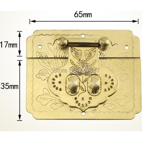 Vintage Antique Iron Chinese Old Lock Retro Brass Padlock Jewelry Wooden Box Padlock Lock for Suitcase Drawer Cabinet + Key