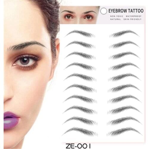 Water Transfer Eyebrow Sticker 7 Day Long Lasting Waterproof Makeup 4D Hair-like Eyebrows Tattoo Stickers
