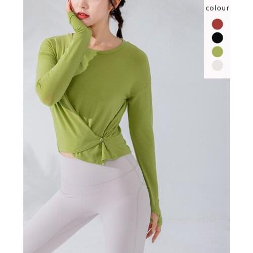 Fitness Yoga Shirt Sports Gym Crop Top Women Long Sleeve Blouse Sexy Running T-shirts Winter Quick Dry Sportswear