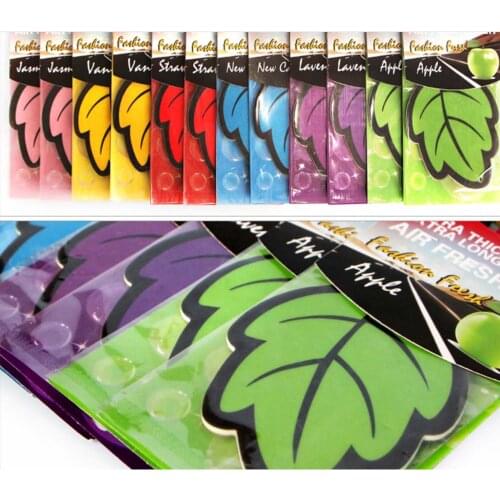 12pcs/lot Auto Shine Paper Hanging Car Air Freshener Vanilla perfumed/fragrance Leaf Shape