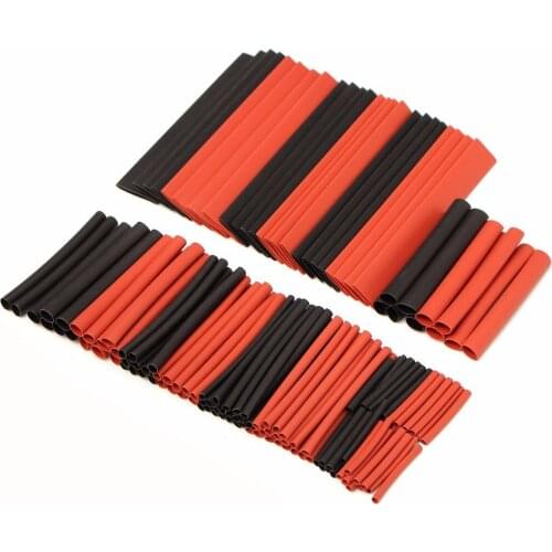 150 PCS 7.28m Black And Red 2:1 Assortment Heat Shrink Tubing Tube Car Cable Sleeving Wrap Wire tool accessory Kit