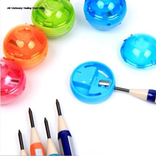 2pcs Cute Round Mini Pencil Lead Dedicated Sharpener Double Hole School Office Supply Kids Gift Random Color
