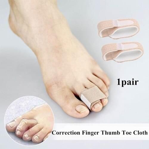 2pcs Velcro Foot Care Toe Separator Hallux Bandage Overlapping Valgus Ventilation Nylon Correction Finger Thumb Toe Cloth Strip