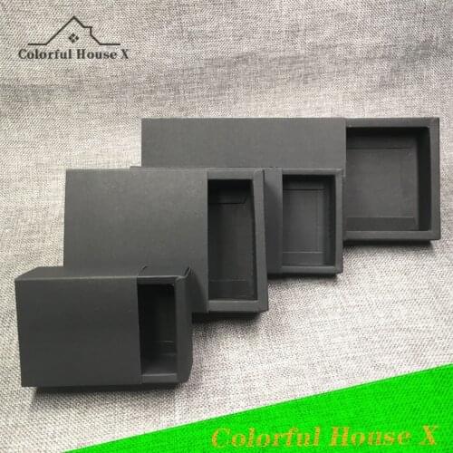 5pcs/10pcs Creative Gift Box Black Folding Drawer Jewelry Case Cosmetic Pull Type Packaging Flower Box Holiday Decoration Vogue