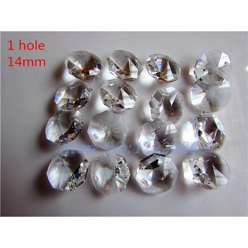 500pcs 14mm AAA Glass Crystal Octagon Beads With One Hole Crystal Chandelier Beads Free Shipping