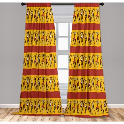 African Window Curtain Dancing Abstract Wall Paint Indigenous Culture Lightweight Decorative