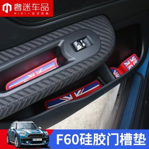 1set Car Water Cup Gate Slot Mats Silicone Anti-Slip Pad For BMW Mini Cooper One F54 F55 F56 F60 Countryman car Accessories