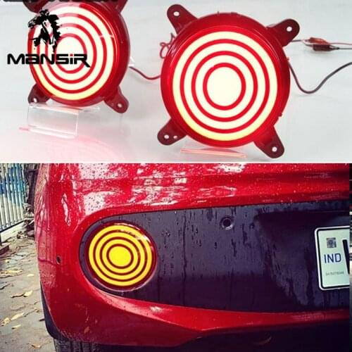 Car LED Rear bumper light Rear Fog Lamp Auto Brake Reflector For Hyundai Grand I10 2017 2018 2019 Rear Lights Assembly Back Lamp