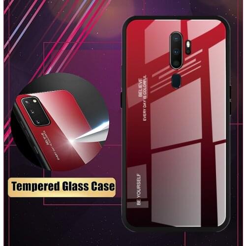 Tempered Hardness Glass Case For OPPO A9 A5 2020 A11X A11 A33 A39 A35 A73 Gradient Phone Case Cover OPPO Realme 7 3 Pro X Lite