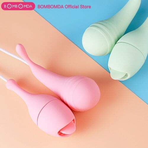 Double Egg Vibrator For Women Vaginal Balls Pussy Licking Toy Clitoris Stimulator Female Tongue Masturbator Adult Sex Machine
