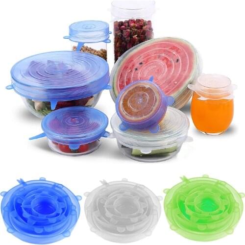 Food Silicone Cover Stretch Lids Reusable Wrap Covers Keeping Fresh Seal for Bowl Microwave Stretchy Wrap Cover Kitchen Cookware