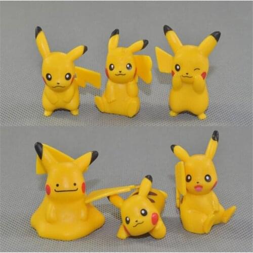 60PCS(60pieces) Cosplay Pikachu Ibu Small Fire Dragon Miao Frog Seeds Jenny Turtle Action Figure Toy For Kids Adult