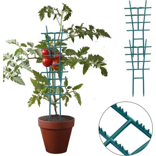 2 PCS PP Garden Trellises S Green Potted Plant Trellis L Black Climbing Brackets Stackable Style T-shaped Garden Support Frame
