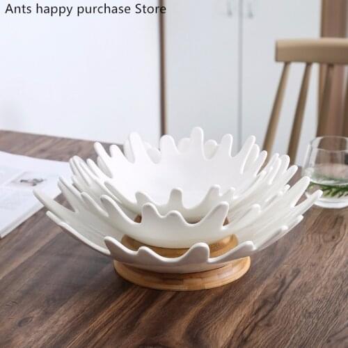 Ceramic Fruit Dish Domestic Fruit Basket Snack Dry Storage Bowls Creative Living Room Coffee Table Fruit Plate Fruits Bowls